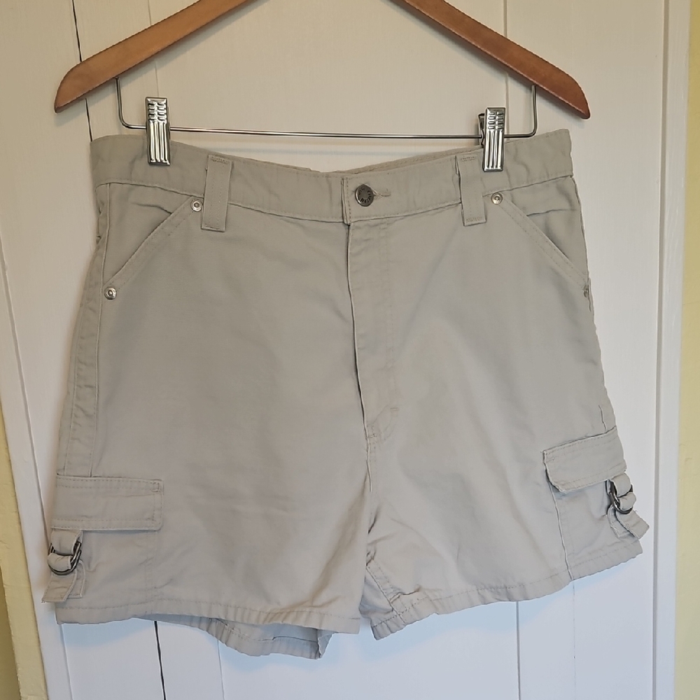 Riveted by Lee Duck Canvas High-Waisted Cargo Shorts Womens Size 12